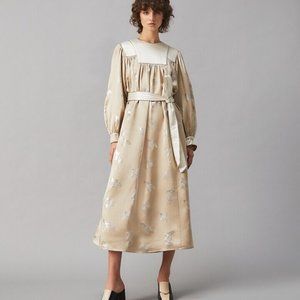 Tory Burch Champagne Satin Caftan with belt- size LARGE